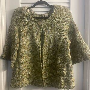 Stunning Vintage Leo & Nicole Size L Sweater Bolero w/Faux Button Snap. Like New